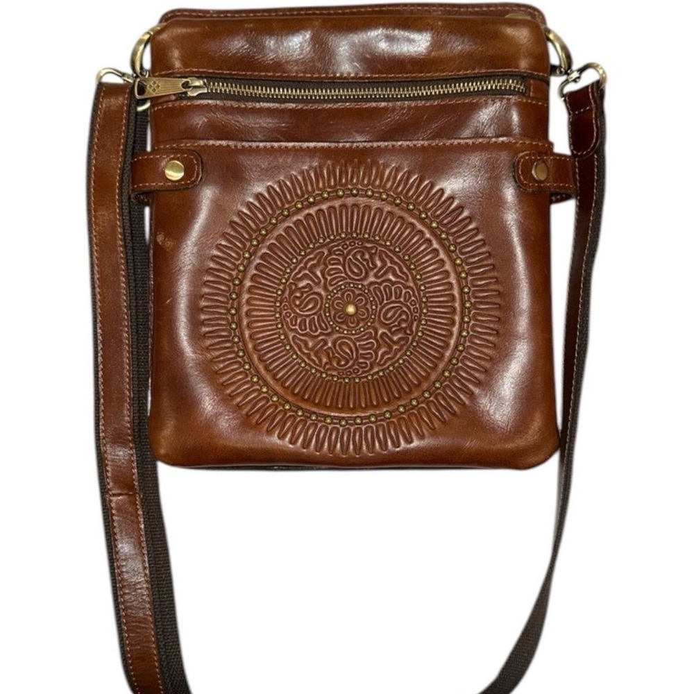 Patricia Nash Tan Embossed Crossbody Bag leather